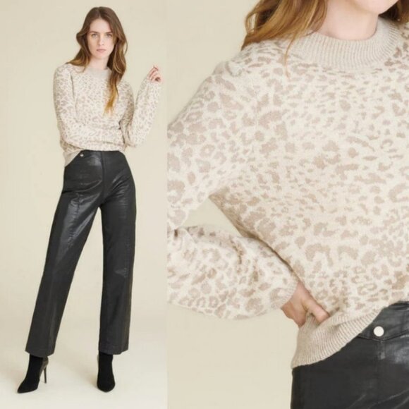 NEW Veronica Beard Alpaca Wool Leopard Print Sweater Pullover Size XS Merino - Picture 2 of 13